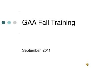 GAA Fall Training