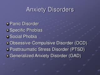 Anxiety Disorders