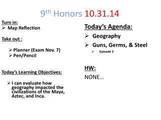 9 th Honors 10.31.14