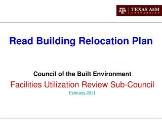 Read Building Relocation Plan