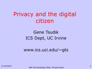 Privacy and the digital citizen