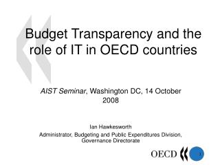 Budget Transparency and the role of IT in OECD countries