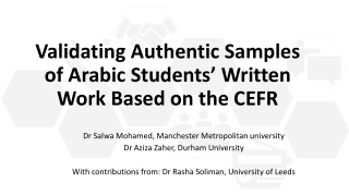 Validating Authentic Samples of Arabic Students’ Written Work Based on the CEFR