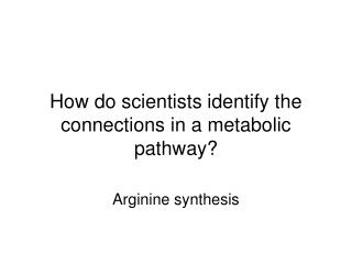 How do scientists identify the connections in a metabolic pathway?
