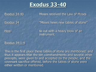Exodus 33-40
