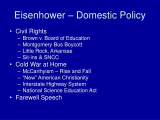 Eisenhower – Domestic Policy