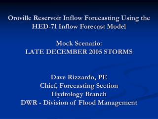 HED-71 Inflow Forecast Model Facts