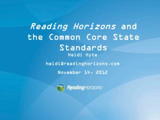 Reading Horizons and the Common Core State Standards