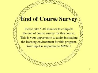 End of Course Survey