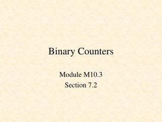 Binary Counters