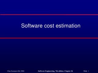 Software cost estimation