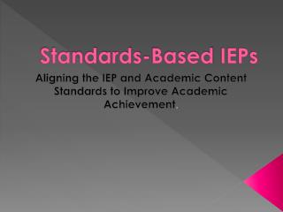 Standards-Based IEPs