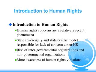 Introduction to Human Rights