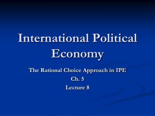 International Political Economy