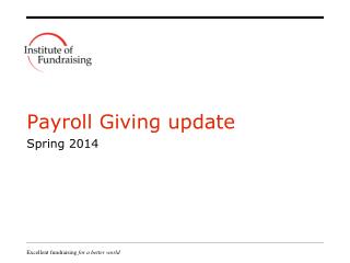 Payroll Giving update