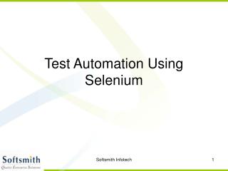 Test Automation Using Selenium