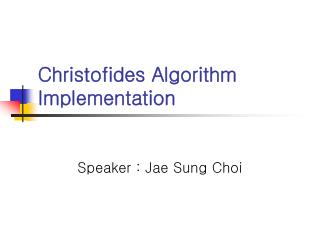 Christofides Algorithm Implementation