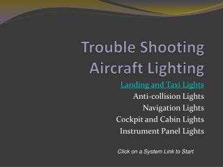 Trouble Shooting Aircraft Lighting