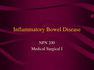 Inflammatory Bowel Disease