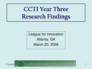 CCTI Year Three Research Findings