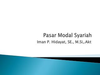 Pasar Modal Syariah