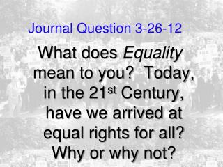 Journal Question 3-26-12