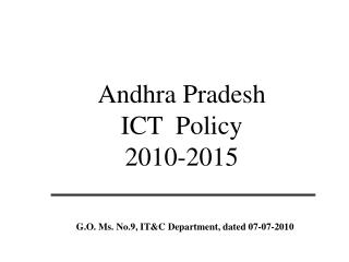 Andhra Pradesh ICT Policy 2010-2015