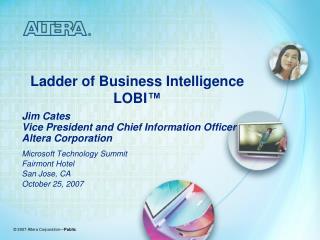 Ladder of Business Intelligence LOBI ™