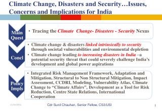 Climate Change, Disasters and Security…Issues, Concerns and Implications for India