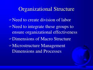 Organizational Structure