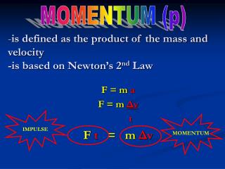 is defined as the product of the mass and velocity -is based on Newton’s 2 nd Law