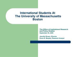 International Students At The University of Massachusetts Boston