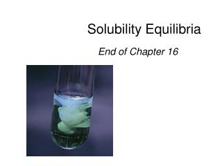 Solubility Equilibria