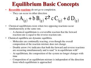 Equilibrium Basic Concepts