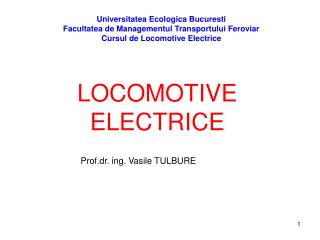 LOCOMOTIVE ELECTRICE