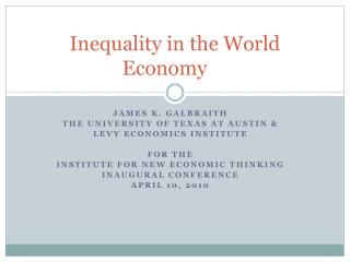 Inequality in the World Economy