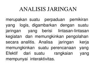 ANALISIS JARINGAN