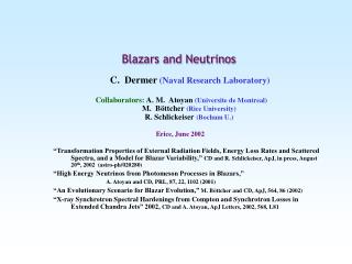 Blazars and Neutrinos
