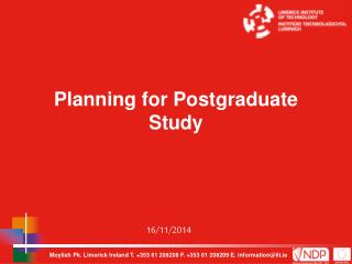 Planning for Postgraduate Study