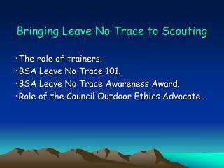 Bringing Leave No Trace to Scouting