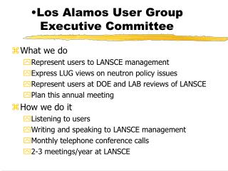Los Alamos User Group Executive Committee