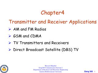 Chapter4 Transmitter and Receiver Applications AM and FM Radios GSM and CDMA