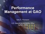 Performance Management at GAO