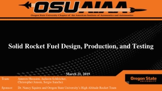 Solid Rocket Fuel Design, Production, and Testing