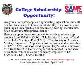 College Scholarship Opportunity!