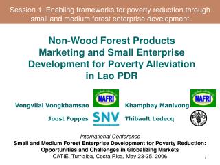 International Conference Small and Medium Forest Enterprise Development for Poverty Reduction: