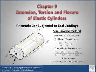 Chapter 9 Extension, Torsion and Flexure of Elastic Cylinders