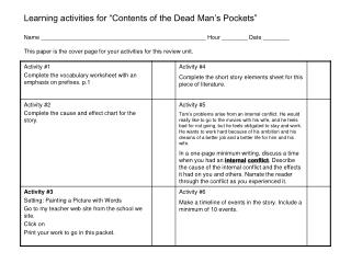 01 Contents Activity Instruction Sheet