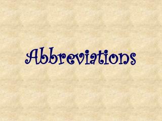 Abbreviations