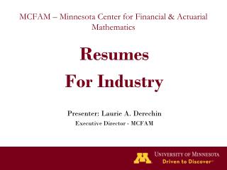 MCFAM – Minnesota Center for Financial &amp; Actuarial Mathematics